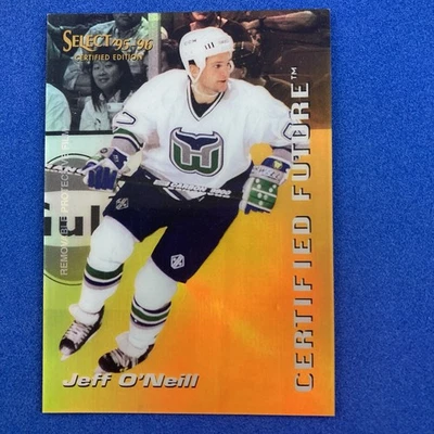 Inserto futuro certificado selecto Jeff O'Neill 1995-96 #8 NHL Hartford Whalers Foto 1 de 2