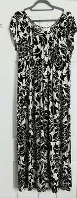 Vestido Linea by Louis Dell'Olio para mujer talla M blanco y negro floral midi pre-owne Foto 1 de 4