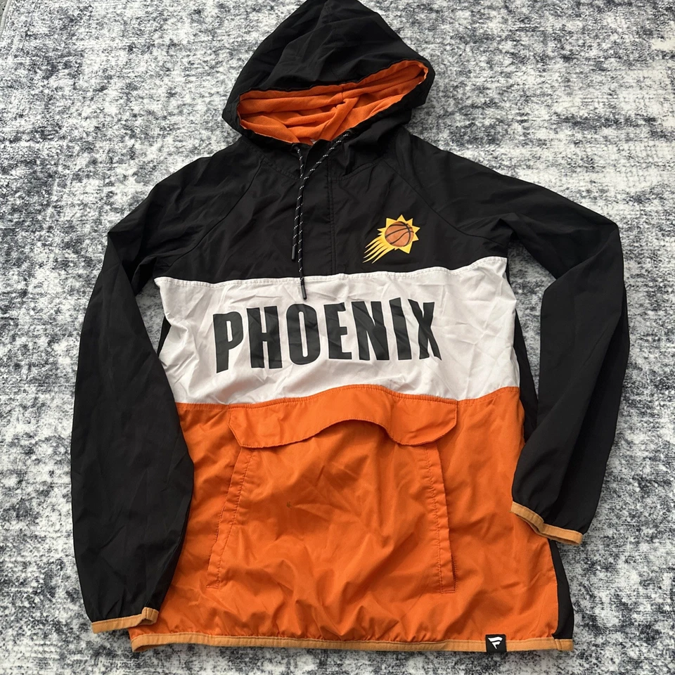 Chaqueta cortavientos Fanatics Phoenix Suns bolsa canguro bloque de color para hombre pequeña Foto 1 de 4