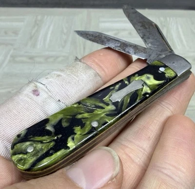 Navaja de Bolsillo Plegable Colonial Providence 2 Hojas Verde Táctica De Colección Foto 1 de 4