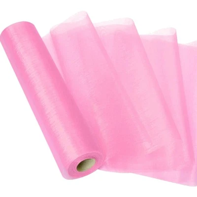 Organza Rolle Rosa, Tüll Stoff Band, Hochzeitsdeko, Party, Geschenk, 26m - Bild 1 von 4