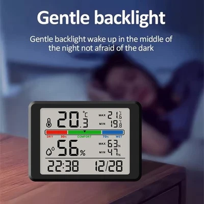 Alarm Clock with Magnetic Design and LCD Display for Temperature and Humidity - Image 1 of 4