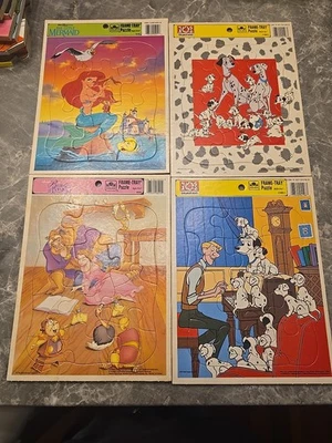 Lote de Rompecabezas Marco Dorado Vintage Disney Sirenita La Bella de la Bestia 101 X 2 Foto 1 de 4