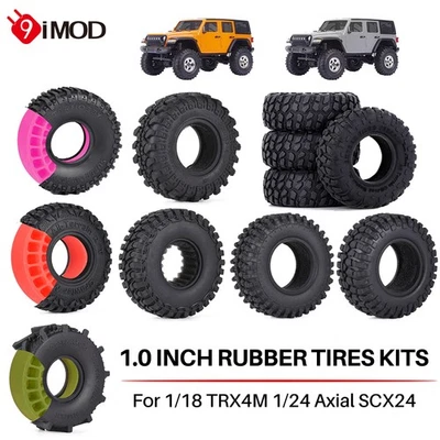 9IMOD 1,0 "Silikon Gummi Reifen Einsätze Für 1/18 TRX4M 1/24 Axial SCX24 RC Auto - Bild 1 von 4