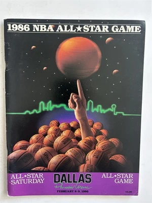 Programa de Juego de Estrellas de la NBA 1986 Magic Johnson Larry Bird DR J ERVING Maravich Foto 1 de 4