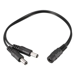 1 conector en 2 enchufes 5,5 mm x 2,1 mm 20 cm cable distribuidor de corriente continua para CCTV - Imagen 1 de 5