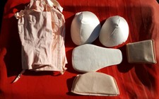 2 vintage 1940s Spencer corsets w/ metal Hooks Salmon Pink cotton plus padding