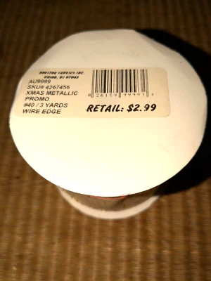 Up to 4 Horizon Fabrics Gold 2.5" X 3yds Wire Edge Christmas Music Ribbon Spool - Image 1 of 3