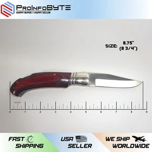 8.75" Heavy Duty Hand Made J2 Steel Blade Hiking Hunting Camping Folding Knife - Picture 1 of 9
