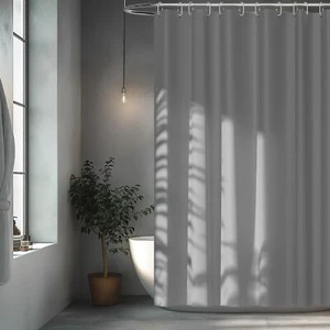 72 x 78 inch Extra Long Waterproof Fabric Shower Curtain Liner Light Grey Was... - Picture 1 of 8