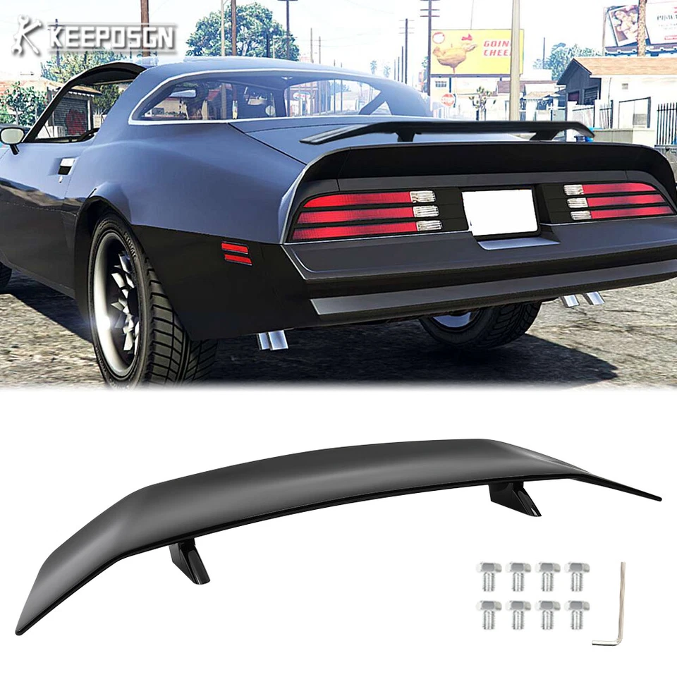Alerón trasero de 46" Racing estilo GT ala negro brillante para Pontiac Firebird Foto 1 de 4