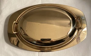 Dirigold Dirilyte Regal 12" Double Oval Vegetable Server with Glass Liner - Picture 1 of 5