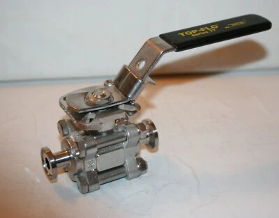 1/4" Sanitary 3-Piece 316ss Ball Valve (1000 Psi) Top-Flo Series 77 - Image 1 of 4