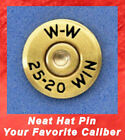 Winchester W-W 25-20 WIN Cartridge  Hat or Jacket  Pin  Tie Tac Bullet Ammo