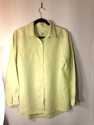 Jillian Jones 100% Linen Top Blouse Size M Green - Image 1 of 3
