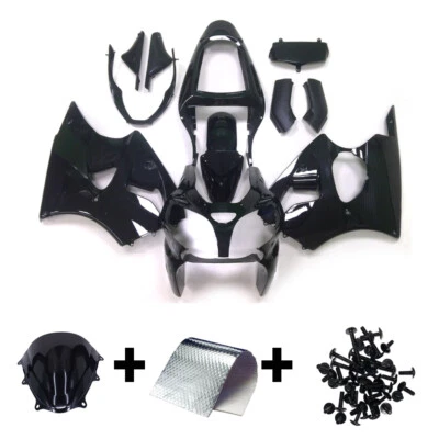 Black ABS Fairings for 00 01 02 Ninja ZX6R 2000 2001 2002 Kawasaki Bodywork Kit Foto 1 de 4