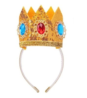 Princess Peach Gold Crown Headband Fancy Dress Accessory Royal Super Queen