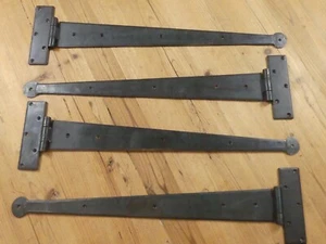 4 ENORMES Correa T Bisagras 24 "Tee Puerta forjada a mano Granero rústico Hierro medieval grande! - Imagen 1 de 10