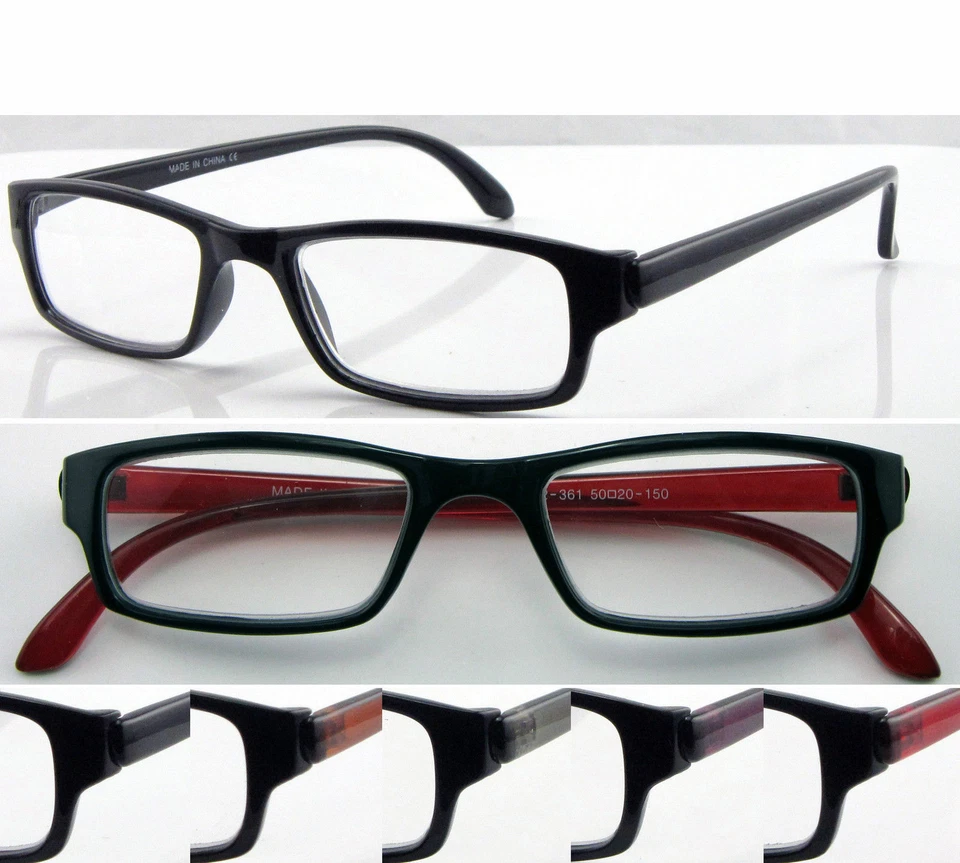 Reading Glasses +0.50~+4.00 Mens Womens Classic Style/Metal Hinge Comfy Arm R361