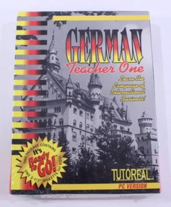 1994 TutoReal German Teacher One B031 PC Version NOS IBM B&N Co Word Diskette NY - Picture 1 of 20