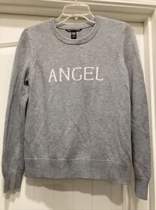 Victoria's Secret Angel SZ M Pullover Sweater Womens Long Sleeve Gray Soft - Picture 1 of 11