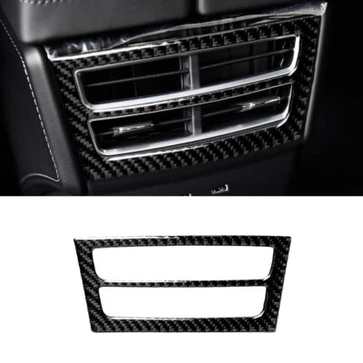 Cubierta de ventilación de aire trasera interior de fibra de carbono para Tesla Model X 2016-2019 Foto 1 de 4