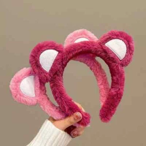 2 pieces/set Disney Resort Toy Story Lotso Bear Strawberry plush headband cloth - Picture 1 of 6