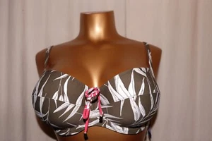 CYELL verstellbares Bügel Bikini-Top TOP WIRED nature love Blätterprint grün NEU - Picture 1 of 3