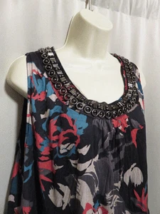 Vestido túnica Pretty Angel Swissdot ribete de tul sin mangas con cuentas talla L - Imagen 1 de 6