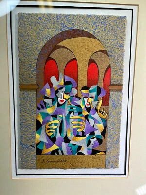 Serigrafía Anatole Krasnyansky "Periwinkle con oro con rojo" 2004 76/95 rara Foto 1 de 4