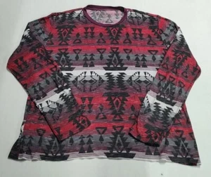 American Rag Cie Knit Shirt Men's 2XL Long Sleeve Red Black Crew Neck Cotton - Picture 1 of 8