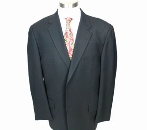 JOSEPH ABBOUD Vintage Mens Black Blazer All Wool Two Button Ventless 44 Regular - Picture 1 of 9