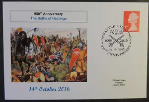 GB 2016 battle of hastings militaria history flags horses postal card #2 - Picture 1 of 1