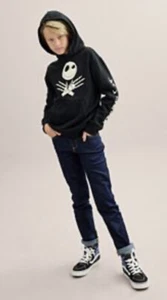 the nightmare before christmas jack skellington Black Fleece Hoodie Sz Youth Med - Picture 1 of 8