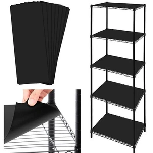 8 Pack 16 x 11 Inch Wire Shelf Liner Black Plastic Waterproof Liners for Orga... - Picture 1 of 7
