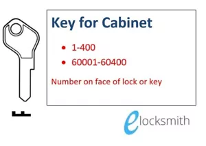 Cut to Code Number Suits First Lock + others - Filing Cabinet Lock Key FREE POST - Picture 1 of 11