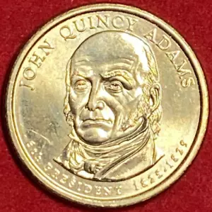 2008-D John Quincy Adams Dollar Brilliant Gold Color Coin Our 6th President - Picture 1 of 10