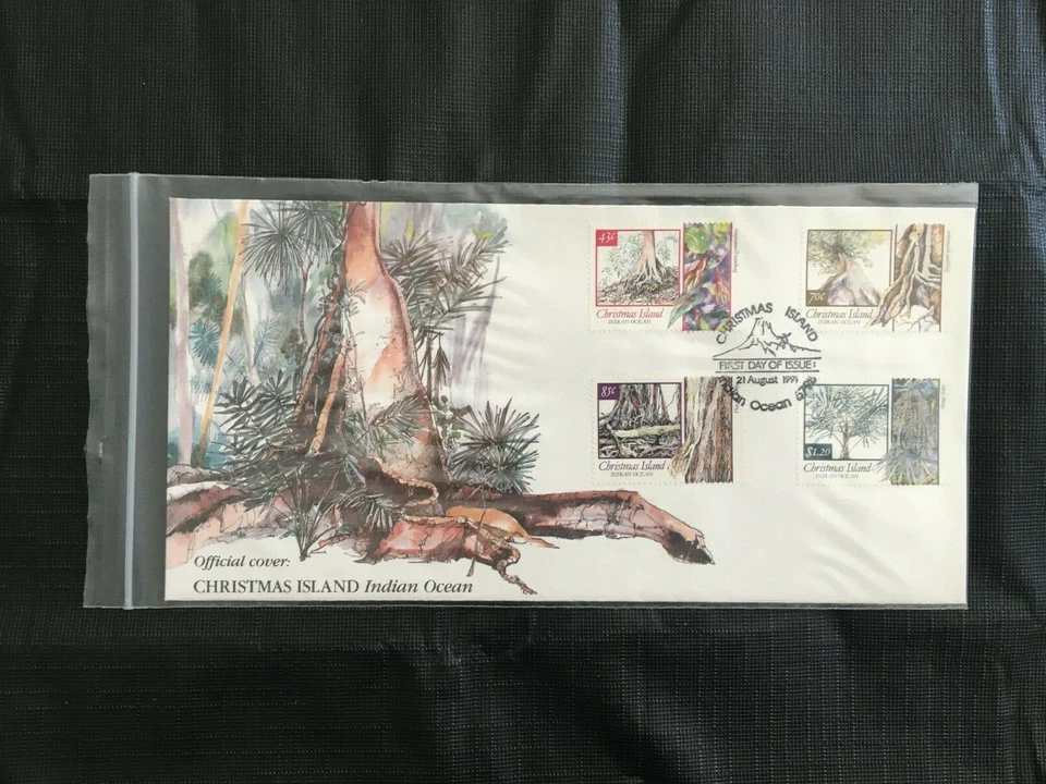 CIFD43) Isla de Navidad 1991 árboles FDC  Foto 1 de 1