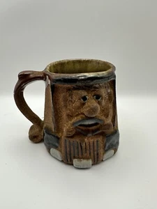 Art Pottery Handmade Funny Face Mug Coffee Cup Driver Signed - Picture 1 of 9