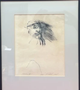 Vintage D Smith Ink Sketch Abstract Man dated 1965 - Picture 1 of 18