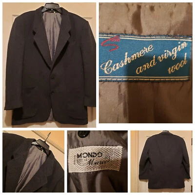 Mondo di Marco Blazer мужчин 40 черный шерсти кашемир 2 кнопки карьера платье куртка - Изображение 1 из 4