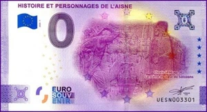 UESN / HISTOIRE ET PERSONNAGES DE L'AISNE / BILLET 0 € / 0 EURO-SCHEIN / 2020-1 - Picture 1 of 1