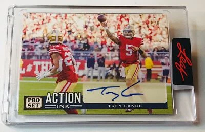 2022 Pro Set Sports Action Ink Auto Navy Trey Lance 49ers 1/6 - Image 1 of 2