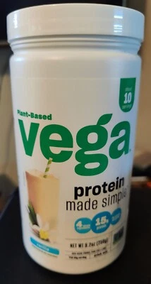 Proteína vegana en polvo a base de plantas hecha simple vainilla libre de stevia 9,2 OZ  Foto 1 de 4