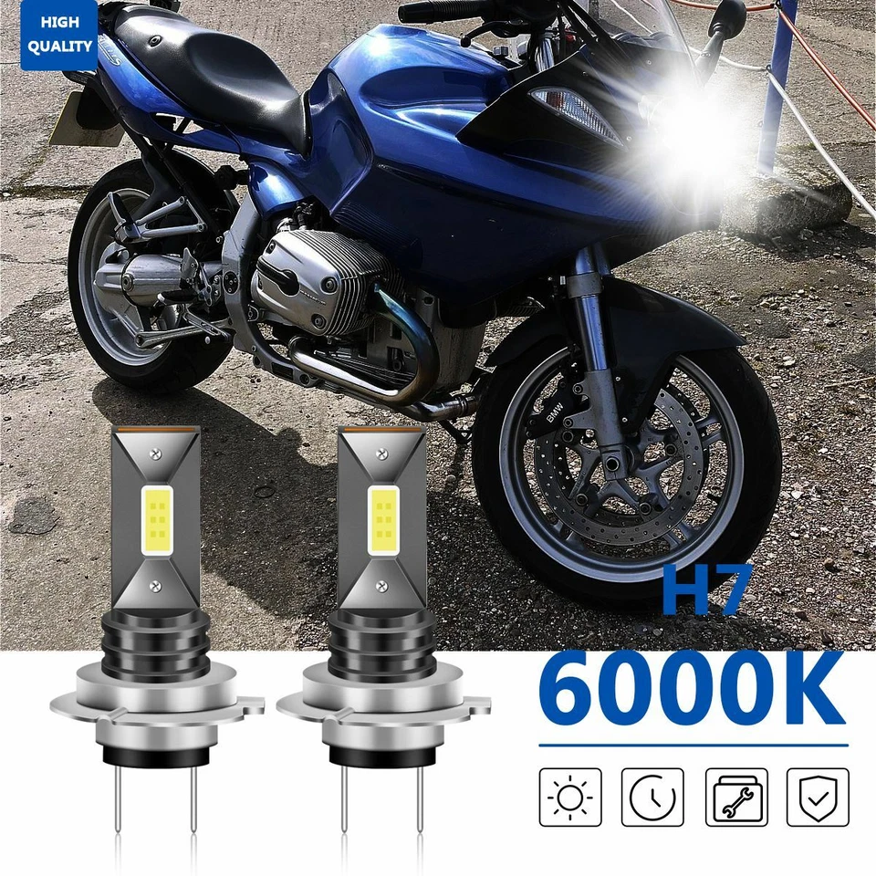 For BMW S1000 R1100 R1150 1200 LED Motorcycle Headlight Hi/Lo Beam White Bulbs - Image 1 of 4