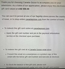 Canada Goose digital gift card ($50)