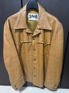Schott Leather Jacket Mens XL 46 Old Worn Features - Picture 1 of 12