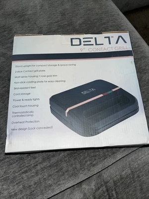 Delta 9in Contact Grill Indoor Outdoor Black Electric Brand New Unopened Lowest - Image 1 of 4
