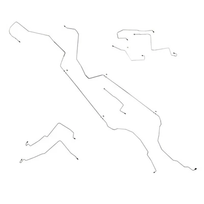 Kit de línea de freno líneas de tambor trasero parte superior de la unidad ABS 1997-03 Chevrolet Malibu SS 12 piezas Foto 1 de 4