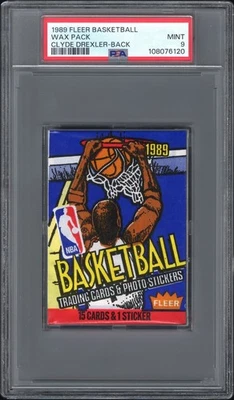 1989 Fleer Basketball Wax Pack Clyde Drexler-Back PSA 9 MINT Pop 1 None Higher - Image 1 of 2
